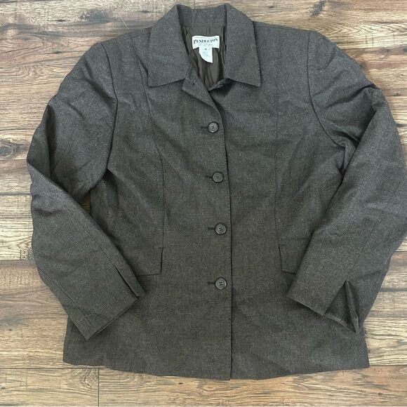 Pendleton Jackets & Blazers - Vintage Pendleton Brown Wool Blazer Womens Sz 10 classic workwear EUC